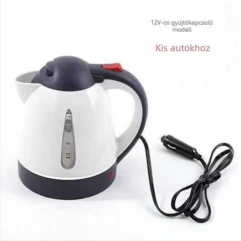 Autó vízforraló, 304 rozsdamentes acél, 12V/24V kompatibilis, automata