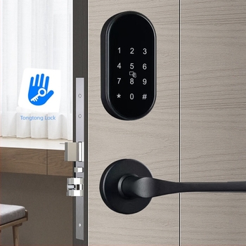 Intelligens ajtózár ujjlenyomat-azonosítással szállodák és lakások számára – Split 03 Fingerprint, alumíniumötvözet, modern dizájn, TTLOCK kompatibilis, záróelem vastagsága 5 mm, távolság záróelem 6 mm