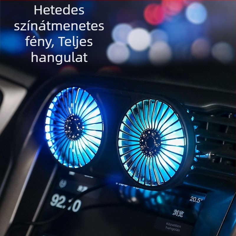 F211 autós USB kétfejű ventilátor a légáramlathoz, 5W