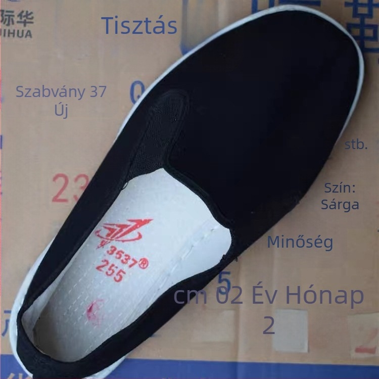 Férfi vászon slip‑on cipő, 78‑as stílus, elasztikus pánttal, légáteresztő, kopásálló, vulkanizált gumitalppal