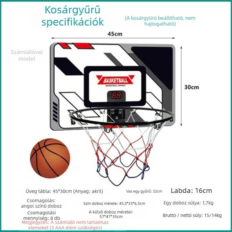 Gyerekeknek szánt vasöntvény kosárlabda keret beltéri és kültéri használatra – 1,8 kg, Sheng Xinda