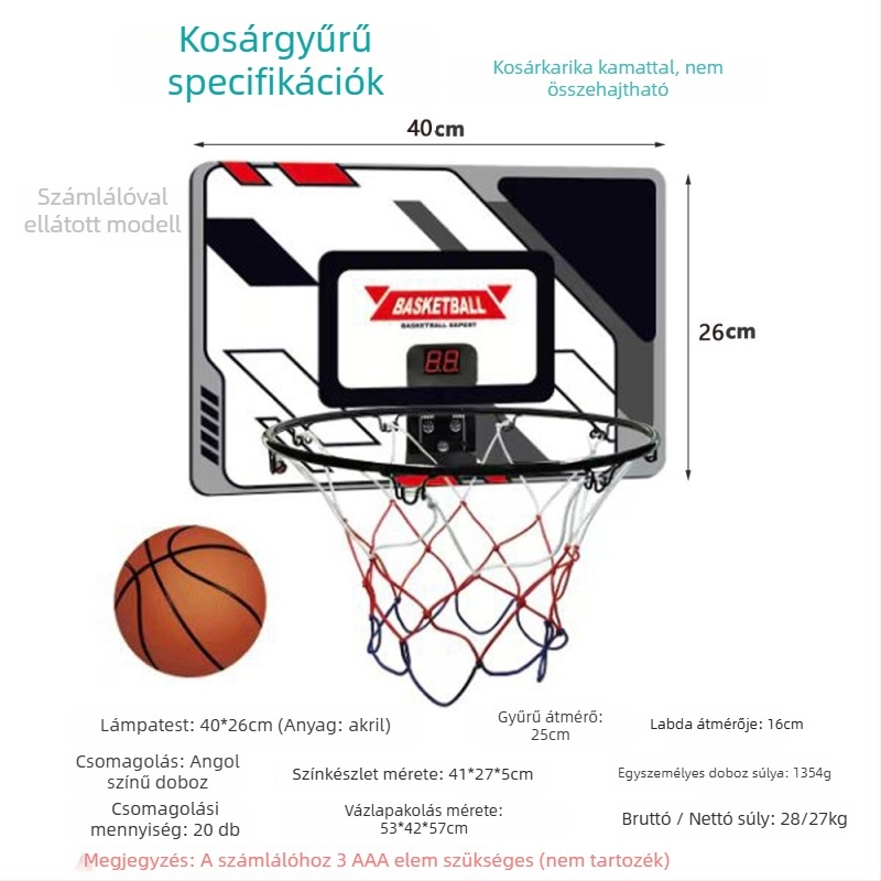 Gyerekeknek szánt vasöntvény kosárlabda keret beltéri és kültéri használatra – 1,8 kg, Sheng Xinda