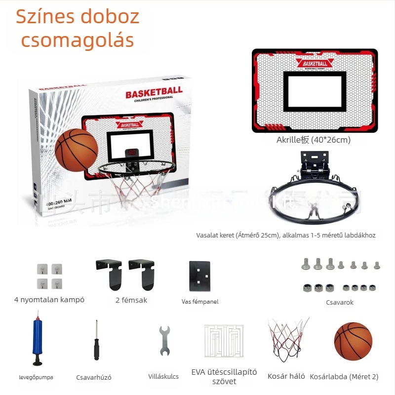 Gyerekeknek szánt vasöntvény kosárlabda keret beltéri és kültéri használatra – 1,8 kg, Sheng Xinda