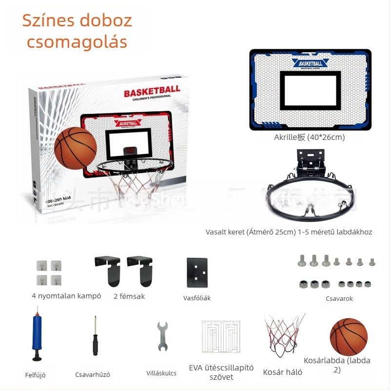 Gyerekeknek szánt vasöntvény kosárlabda keret beltéri és kültéri használatra – 1,8 kg, Sheng Xinda