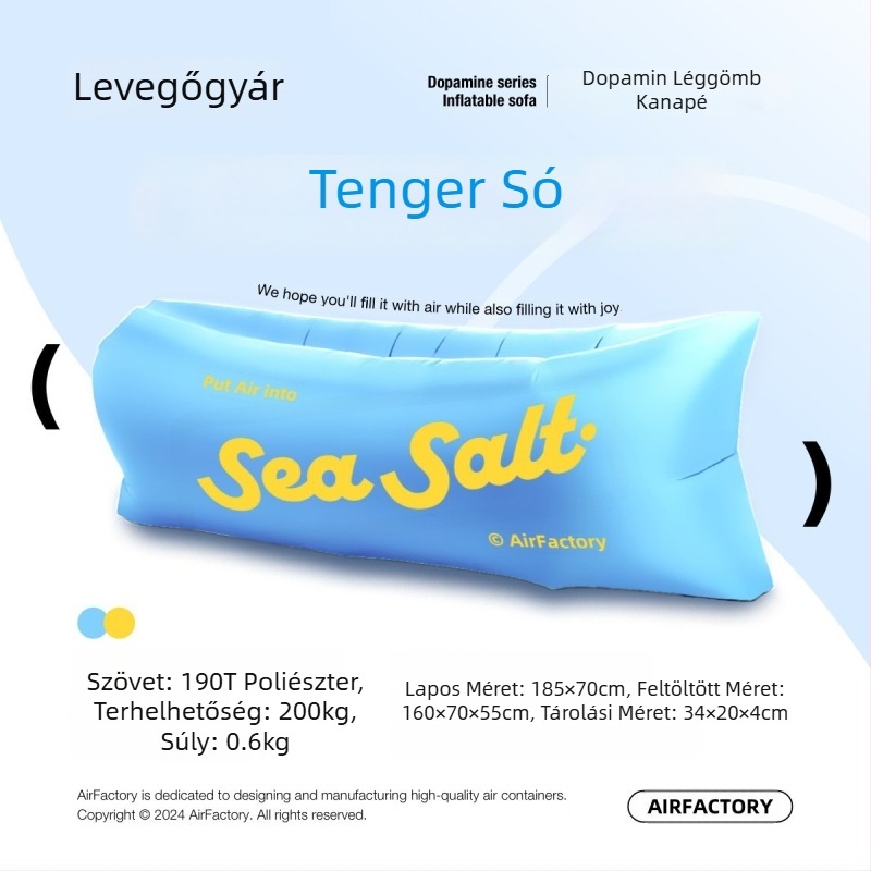 Szabadon használható kültéri felfújható kanapé, Oxford vászon felület, 700 g tömeg, 200 kg teherbírás, hordozható kempinghez, márka one-half