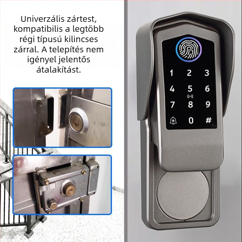 Arcfelismeréses zár palmaris véna jelszóval – elektronikus zár lakások és vidéki kapukhoz, esőálló vasajtó
