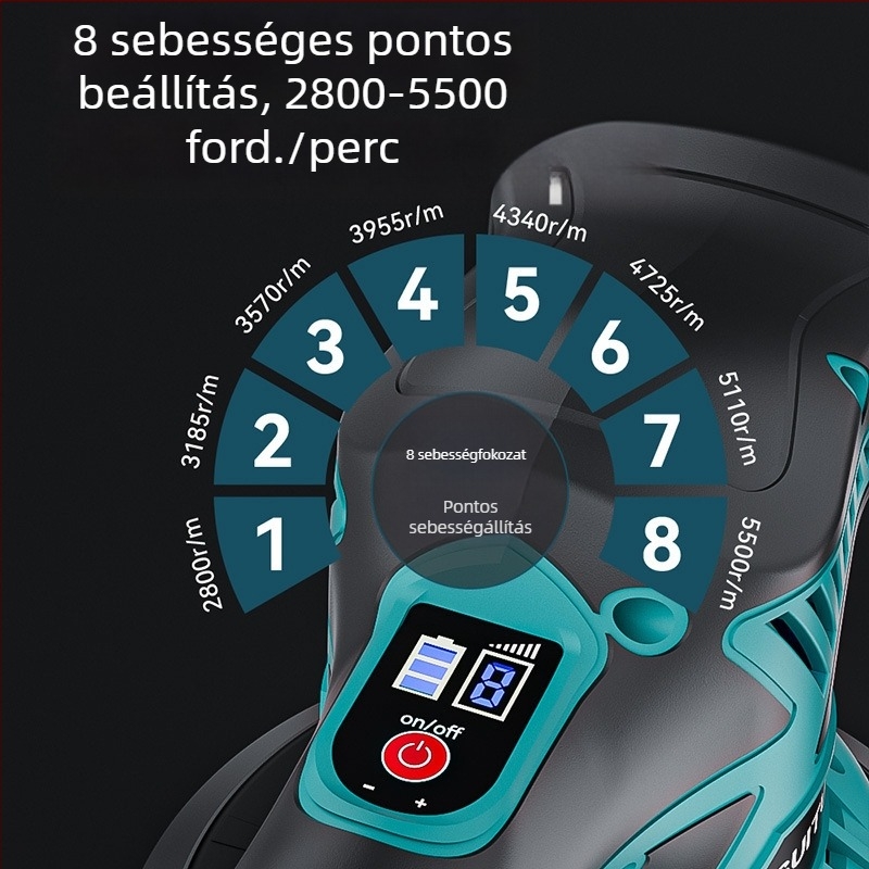Autó elektromos polírozó a karcolások javításához – vezeték nélküli, 12V Li-ion, 120W, modell ST-6598
