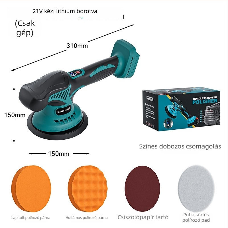 Autó elektromos polírozó a karcolások javításához – vezeték nélküli, 12V Li-ion, 120W, modell ST-6598