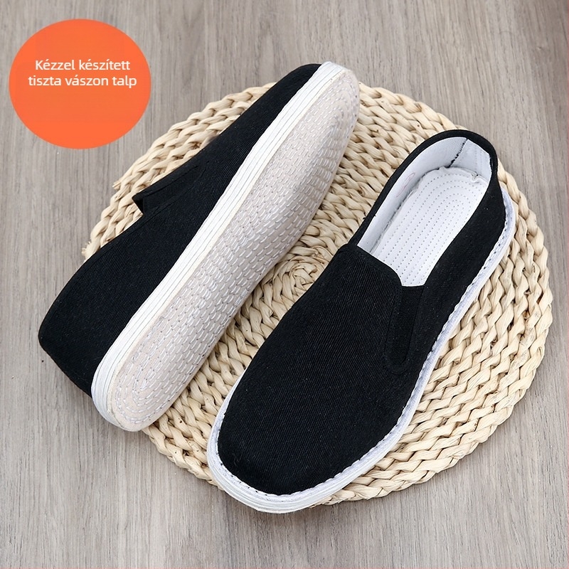 Uniszex textil slip-on cipő, kerek orrú, alacsony bokával, felső rész textile, belső textile, többszörös rétegű talp, meleg téli viselet