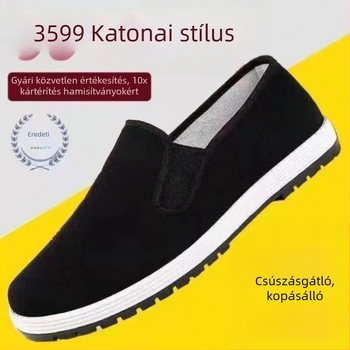 Férfi vászon cipő mind a négy évszakra, lélegző, könnyű, kopásálló, csúszásmentes munkacipő