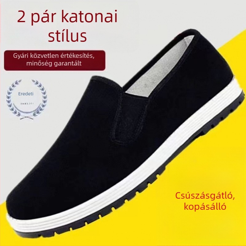 Férfi vászon cipő mind a négy évszakra, lélegző, könnyű, kopásálló, csúszásmentes munkacipő