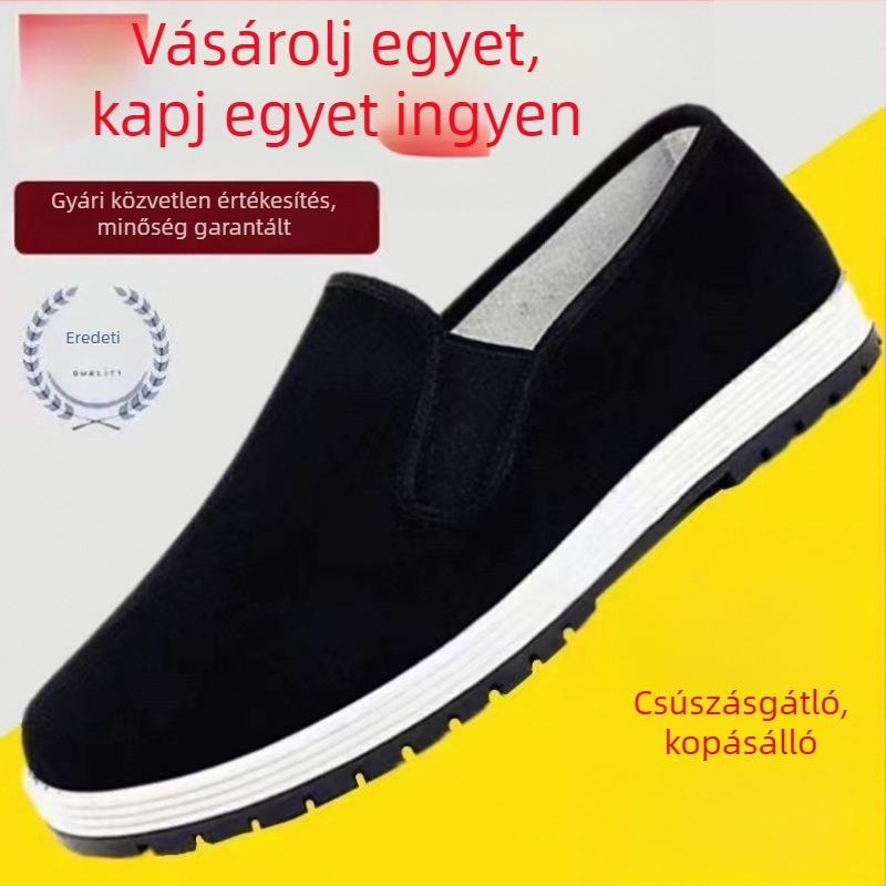 Férfi vászon cipő mind a négy évszakra, lélegző, könnyű, kopásálló, csúszásmentes munkacipő