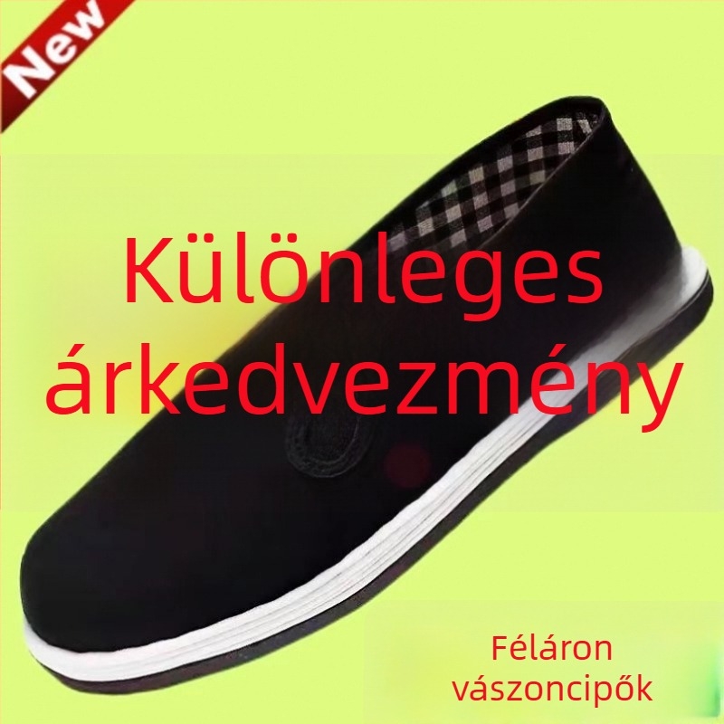 Férfi vászon cipő mind a négy évszakra, lélegző, könnyű, kopásálló, csúszásmentes munkacipő
