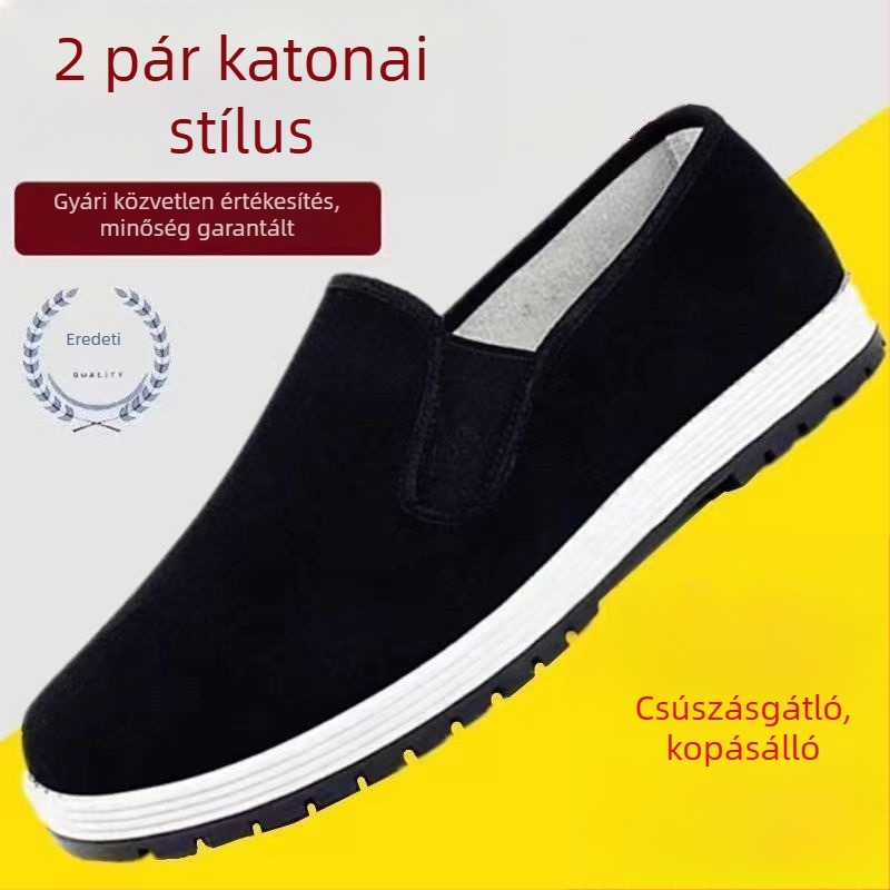 Férfi vászon cipő mind a négy évszakra, lélegző, könnyű, kopásálló, csúszásmentes munkacipő