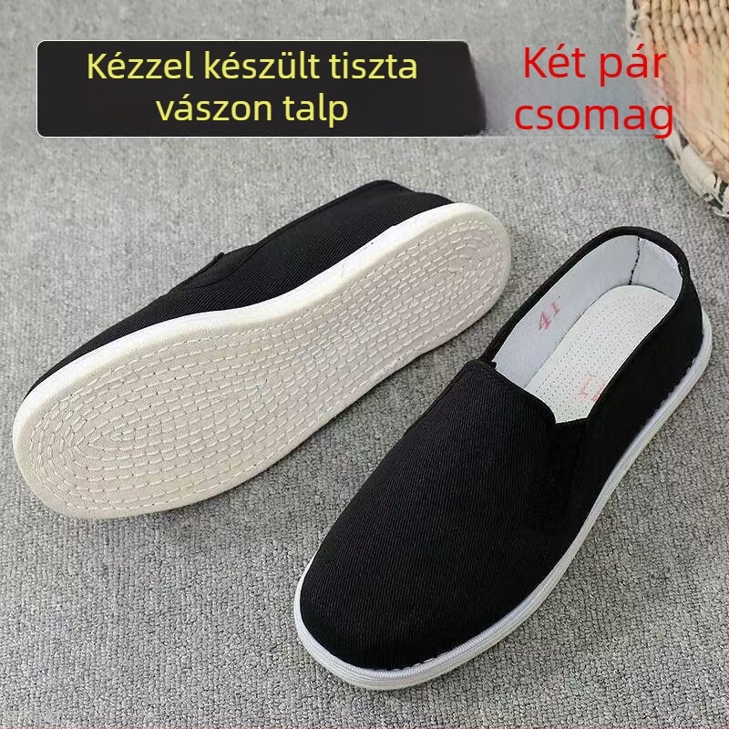 Női vászoncipő Slip-On, felsőrész pamutból, sokrétegű talp, légáteresztő
