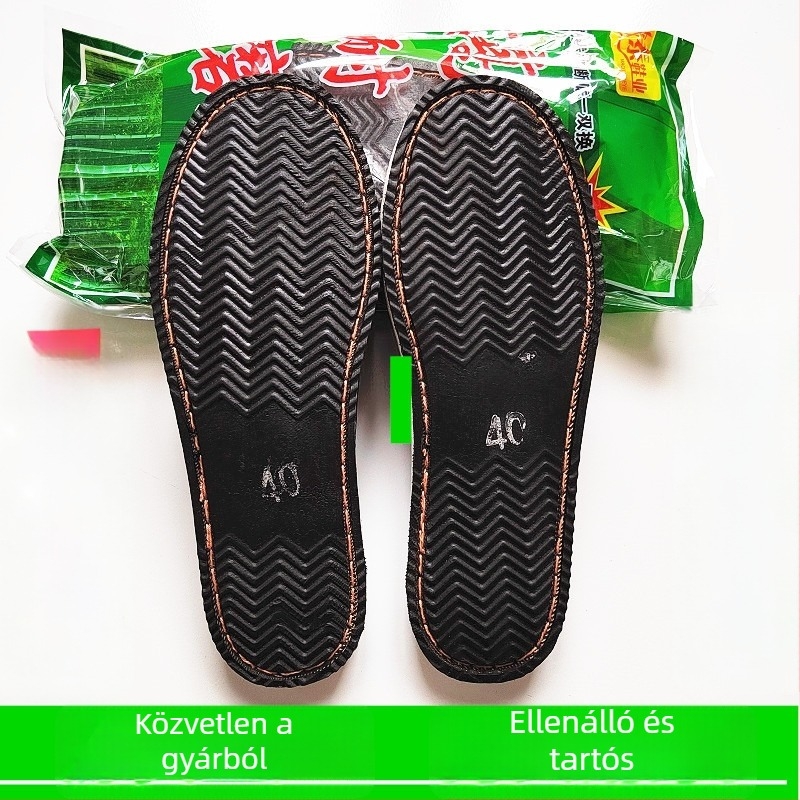 Férfi vászon cipő gumiprofillal ellátott talppal, kézzel készített, lélegző, kopásálló