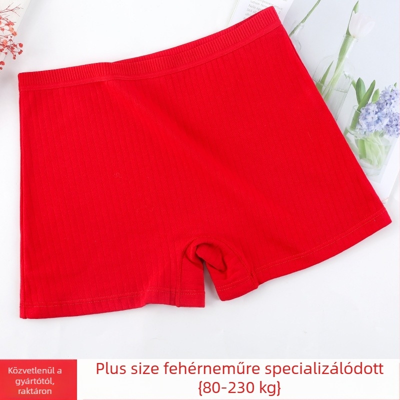 4019-es modell: Női pamut boxeralsó, magas derekú, piros, egyszínű.