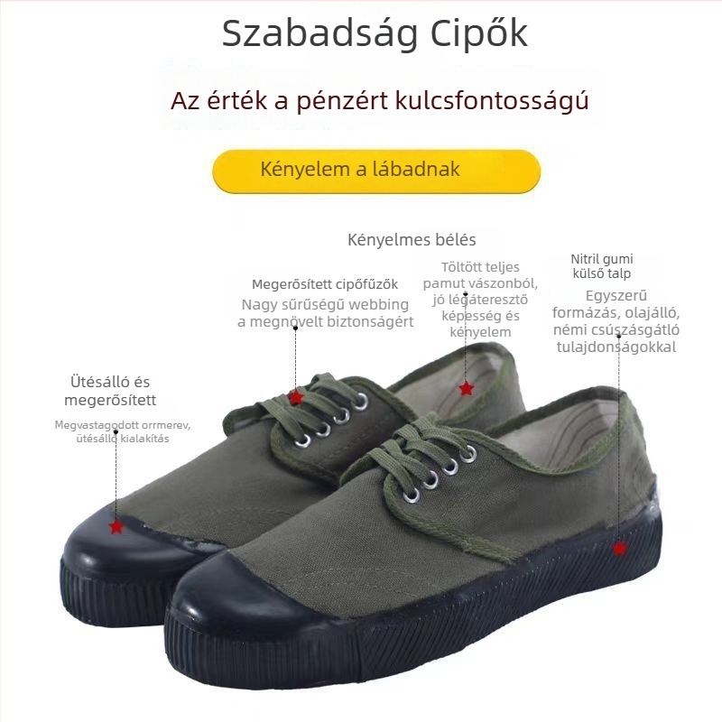 Olajálló, csúszásmentes cipő konyha és műhely számára — vászon felsőrész, kerek orr, sík sarok, férfi