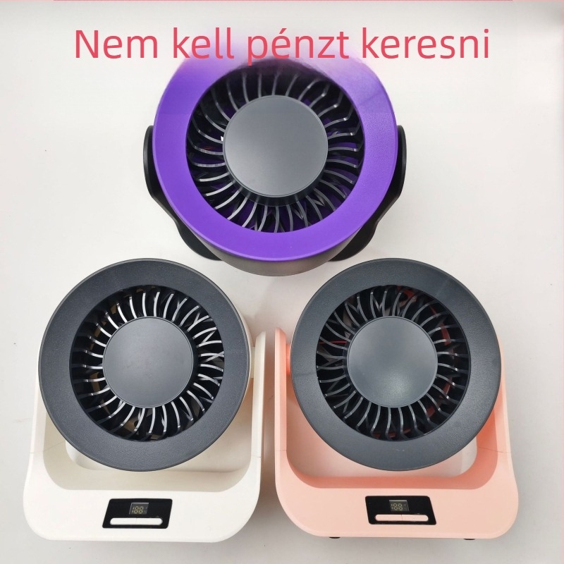 Autóba szerelhető ventilátor LED-digitális kijelzővel, akril burkolat, 5W-os teljesítmény, többirányú állíthatóság, modell HR2520/HR2522