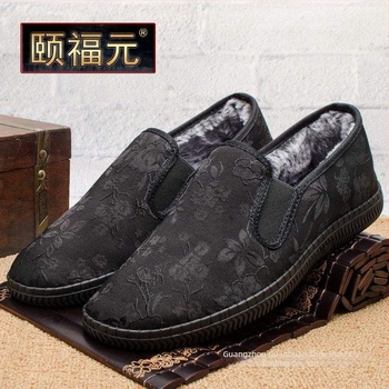Női lenvászon kerek orrú casual cipő, téli bélés nyúl szőrrel, gumitalp, műszálas fleece talpbetét