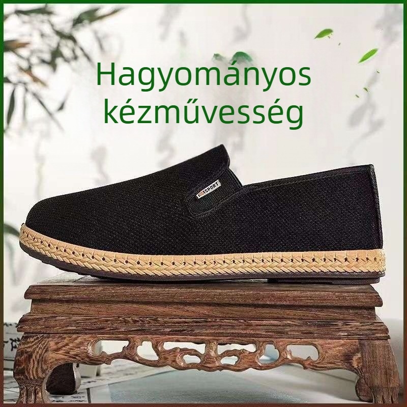 Uniszex lélegző slip-on cipő, kerek orrú, elasztikus szövésű felsőrész, középmagas fazon, habgumis talp.