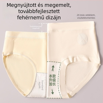 Női pamut alsóneműk, középmagasságú, 10A pamut, antibakteriális, légáteresztő, hosszított ágyékkal, kényelmes, prémium