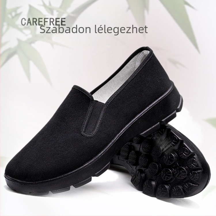 Férfi mindennapi cipő: légáteresztő hálós felsőrész, alacsony profil, kerek orr, csúszásmentes injektált műanyag talp, textilbélés