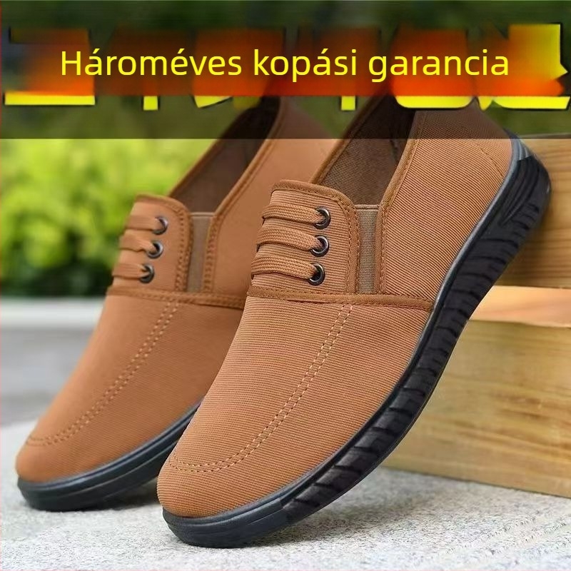 Férfiaknak szánt mindennapi canvas cipő, hegyes orrú, PU belső talp, gumírozott talp, elöl fűzős zár