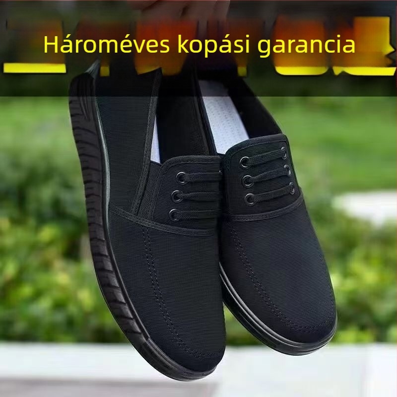 Férfiaknak szánt mindennapi canvas cipő, hegyes orrú, PU belső talp, gumírozott talp, elöl fűzős zár