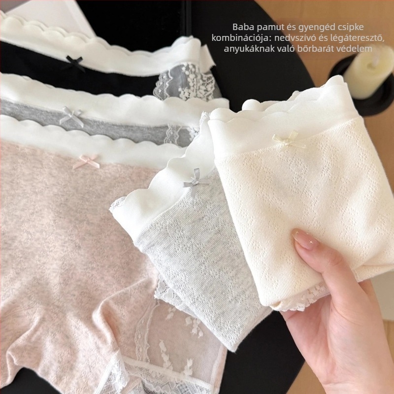 Női csipke-háló rövidnadrág, középmagas derekú, fenékemelő, lélegző, átlátszatlan