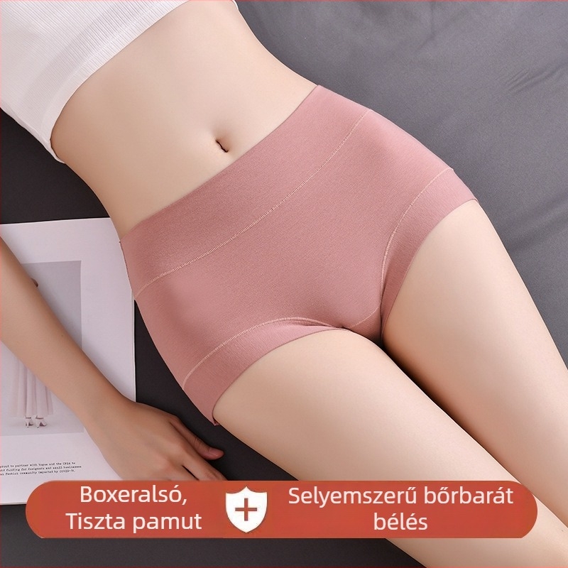 60-count pamut női alsónemű középmagas derékkal, has- és csípőformázás