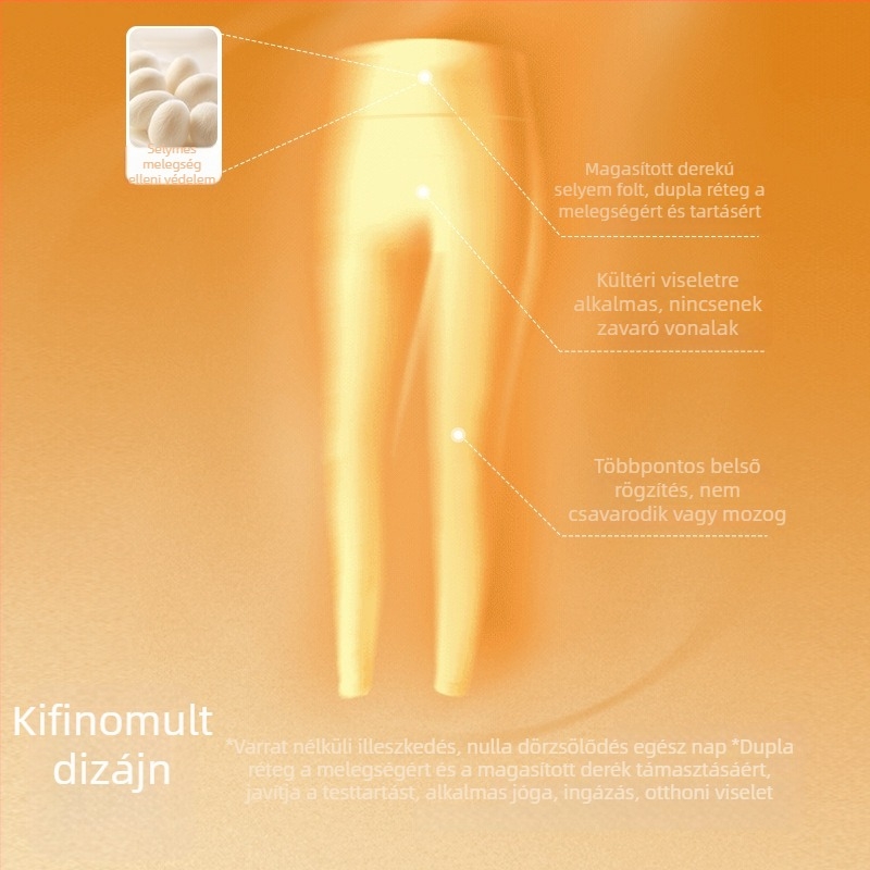 10A Antibakteriális női termikus leggings, magas derekú, velúr béléses melegítés