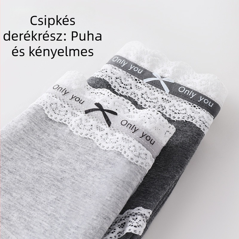 Női középmagas derekú pamut alsónemű, retro egyszerű dizájn, antibakteriális, 100% pamut