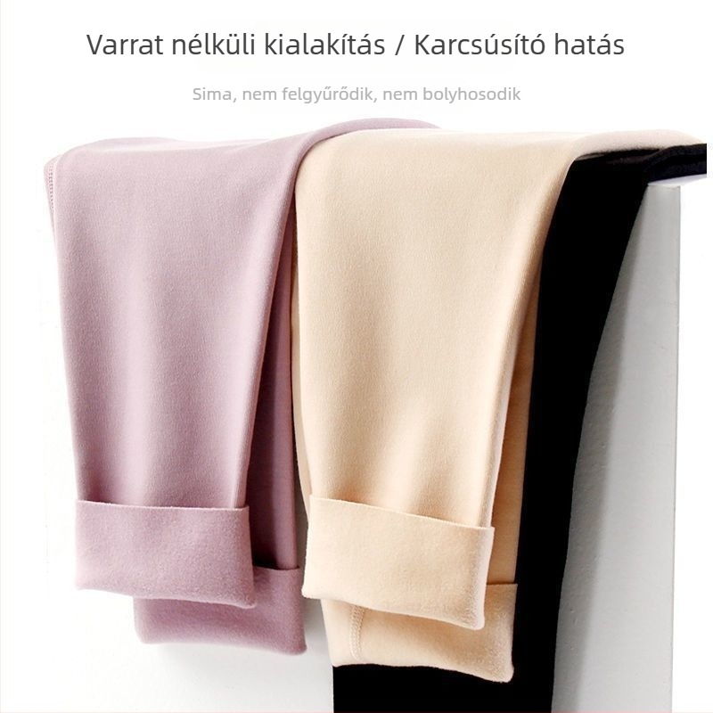Női velúr termos leggings, magas derék, rugalmas, karcsúsító a hasnál, önmelegítő funkció, belső vagy külső viselet, tavasz–ősz