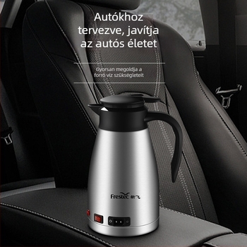 Autóba épített elektromos vízforraló, rozsdamentes acél, 12V/24V, 200W, modell H2o