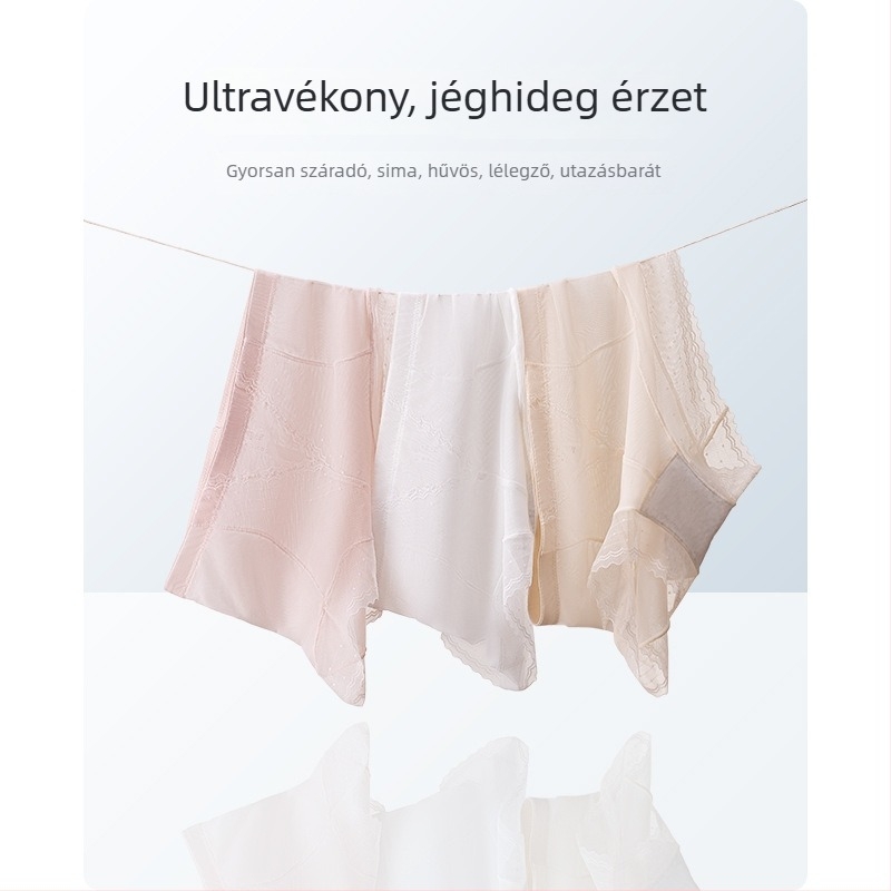 Női magas derekú csipkés alsónemű — lélegző, varrás nélküli, haskontroll, fenékemelés, pamut bélés, nyárra