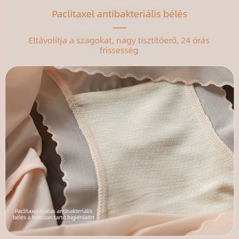 Női középmagasságú alsónemű ice silk anyagból, antibakteriális, lélegző, láthatatlan vonalak nélkül, pamut béléssel, nyárra, vékony, letisztult stílus