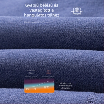 Férfi termikus nadrág fleece-béléssel, vastag, magas derék, rugalmas