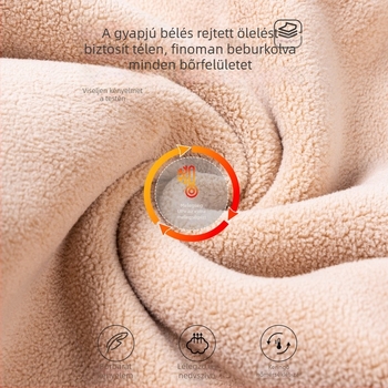 Férfi termikus nadrág fleece-béléssel, vastag, magas derék, rugalmas