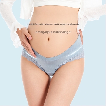 Kismama női pamut alsónemű, alacsony derekú és hasi támasztó, lélegző háromszög alakú rövidnadrág, pamut béléssel, Yasenna