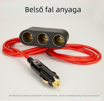 Autó cigaretta gyújtó osztó 1-3, fém női csatlakozók, nagy teljesítmény, fűtőpanel