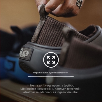 Férfi Slip-On cipő toe cover-rel, téli, fleece bélelt, vastag EVA talp, EVA felsőrész, középmagas sarok 3–5 cm, mindennapi stílus