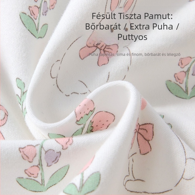 Tavaszi-őszi gyerek felső, 100% pamut, kerek nyakú, lányoknak 1–3 évesek, kapucni nélkül