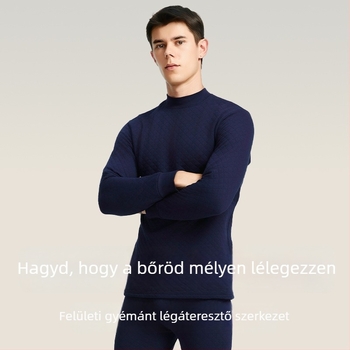 Férfiak háromrétegű termikus készlet, 280 g, 100% pamut, antibakteriális, őszi-téli