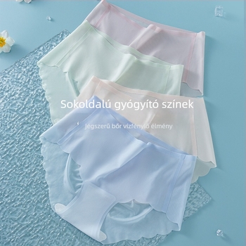 Ice Silk varrás nélküli női fehérnemű, plusz méret, középső derék, ultra vékony háromszög alakú alsó nyárra.