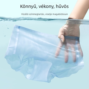 Ice Silk varrás nélküli női fehérnemű, plusz méret, középső derék, ultra vékony háromszög alakú alsó nyárra.