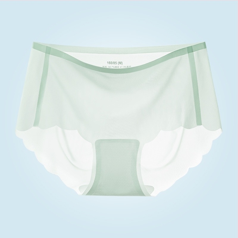 Ice Silk varrás nélküli női fehérnemű, plusz méret, középső derék, ultra vékony háromszög alakú alsó nyárra.