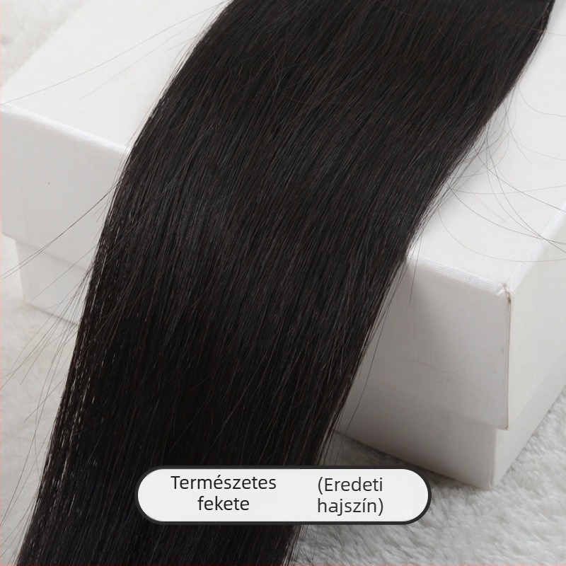Női topper valódi emberi hajból, varrat nélküli láthatatlan paróka, egy darabos koronai toldat, egyenes, 30–70 cm