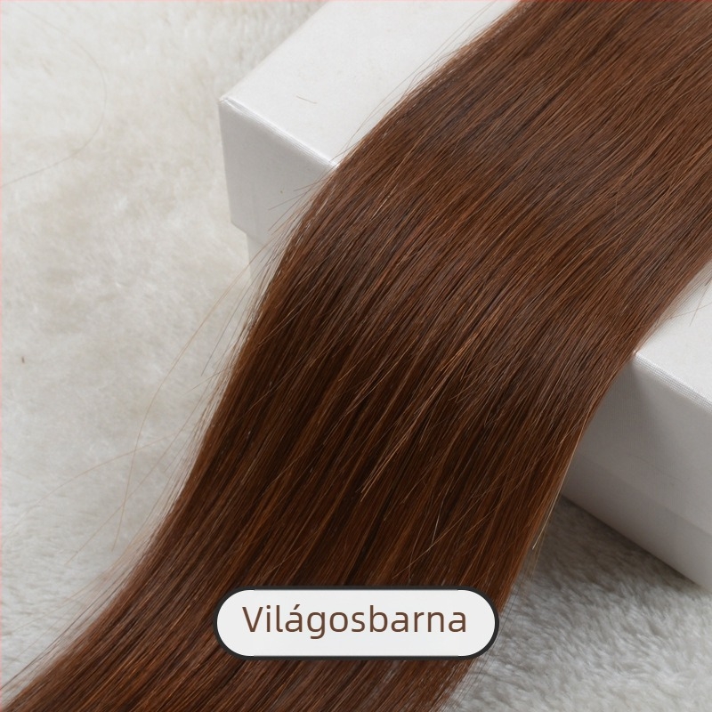 Női topper valódi emberi hajból, varrat nélküli láthatatlan paróka, egy darabos koronai toldat, egyenes, 30–70 cm
