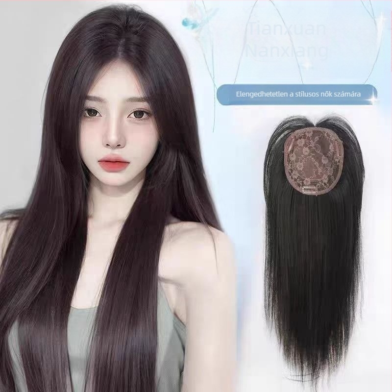 Póthaj paróka, volumen, láthatatlan középső frufru, modell Water Ripple hair piece, anyag: hőálló drót, nőknek, nem permelhető vagy festhető
